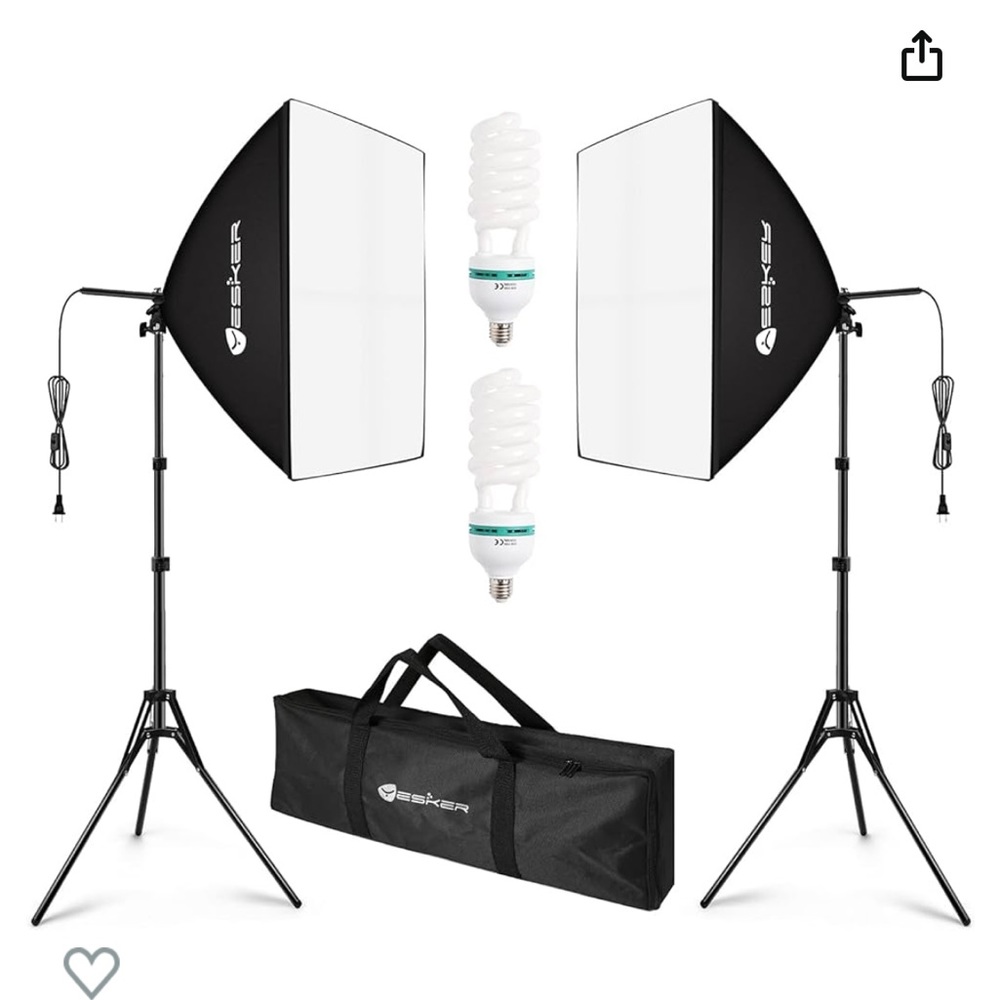 Yesker softbox lighting kit for photography lighting.